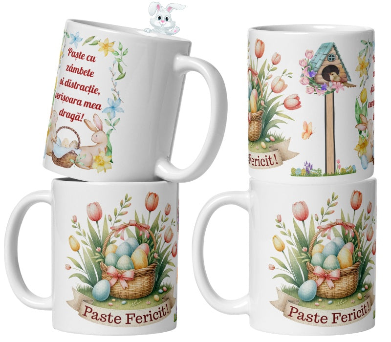 Set 24 Cani Personalizate Mix , Cadou Special de Paste pentru Femei , 330 ml