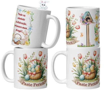 Set 24 Cani Personalizate Mix , Cadou Special de Paste pentru Femei , 330 ml