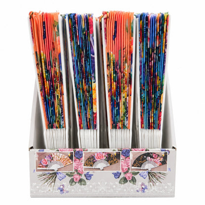 Set 24 Evantaie 23 cm – Modele Florale și Culori Diverse, Evantaie Elegante