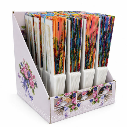 Set 24 evantaie pliabile, 24cm, cu model marin colorat