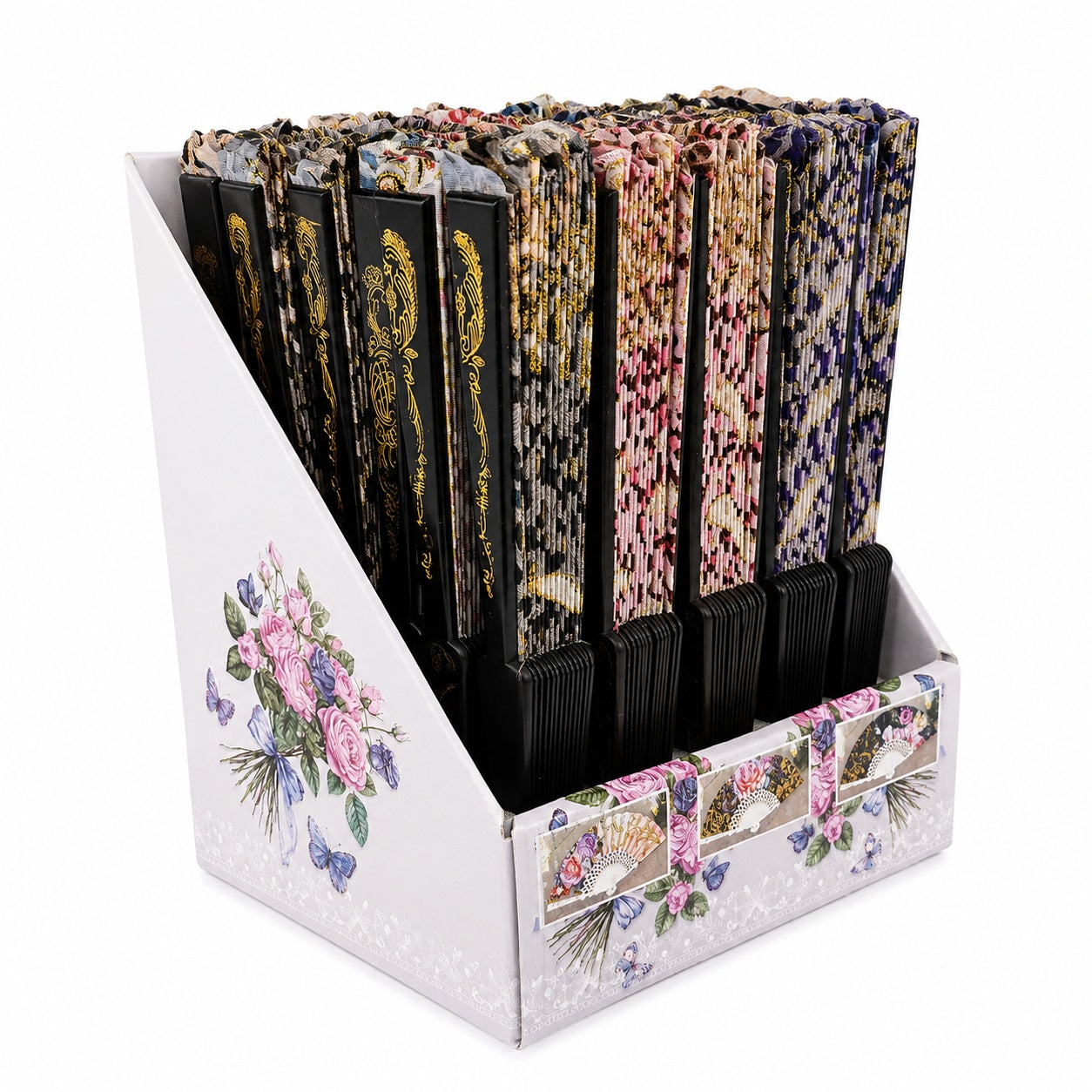 Set 24 Evantaie Pliabile Leopard cu Detalii Aurii, 24 cm, Diverse Culori Elegante