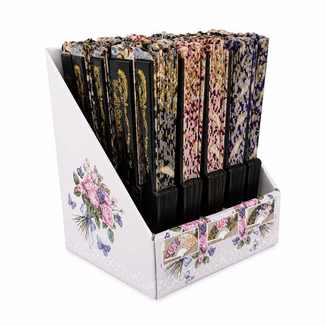Set 24 Evantaie Pliabile Leopard cu Detalii Aurii, 24 cm, Diverse Culori Elegante