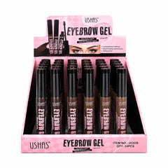 Set 24 Gel pentru Sprâncene USHAS Waterproof – Nuanțe Naturale de Maro pentru Definire și Fixare