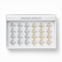 Set 24 Inele Reglabile Sarpe Elegant ROXE, Inoxidabil, Auriu si Argintiu