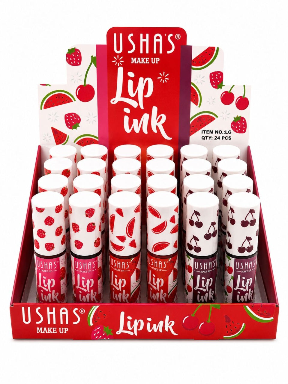 Set 24 Lip Ink USHAS Strawberry – Tint pentru Buze cu Efect Natural, Rezistență Îndelungată
