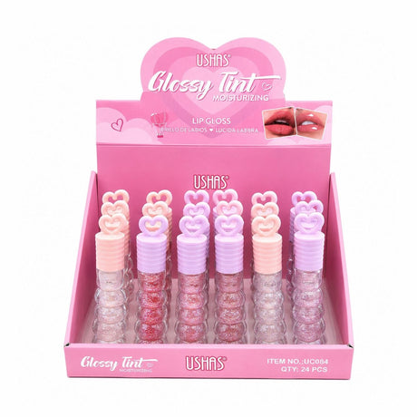 Set 24 Luciu de Buze Glossy Tint USHAS – Efect Lucios, Hidratare și Strălucire Naturală