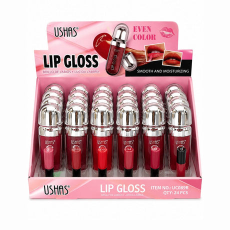 Set 24 Luciu de Buze Hidratante USHAS Lip Gloss Even Color – 6 Nuanțe Strălucitoare, Efect Glossy
