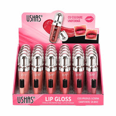 Set 24 Luciu de Buze USHAS Lip Gloss – Nuanțe Nude , Hidratare și Strălucire Intensă