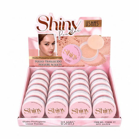 Set 24 Pudra Translucida Alba USHAS Shiny Powder – Pudră Pulbere pentru Fixarea Machiajului