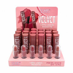 Set 24 Rujuri Mate USHAS Velvet Matte Lipstick – 6 Nuanțe Nude Elegante, Finisaj Catifelat
