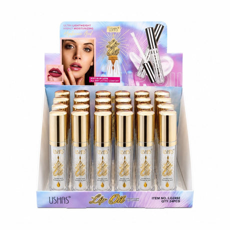 Set 24 Uleiuri de Buze USHAS cu Acid Hialuronic – Hidratare Intensă și Strălucire Naturală