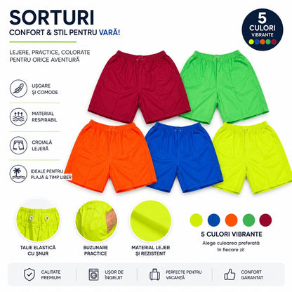 Set 25 Sorturi de Baie Bărbați – Culori Diferite, Material Respirabil