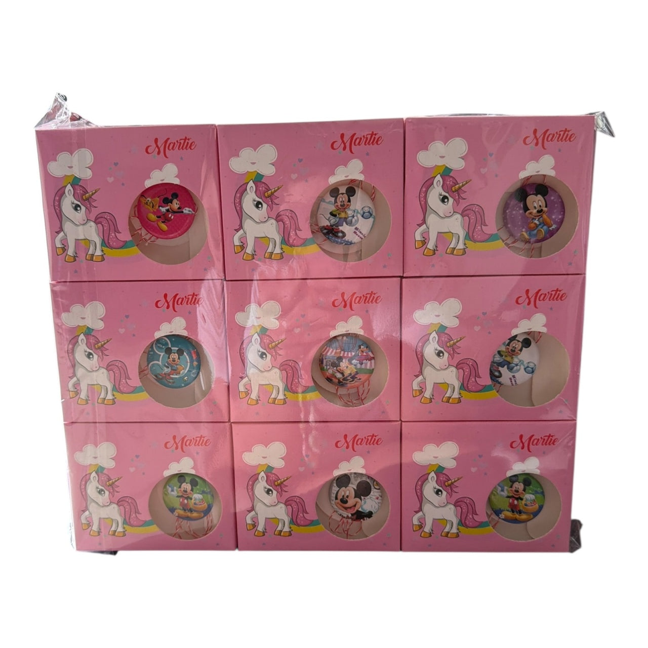 Set 27 Insigne Martisor pentru Copii in Cutie Decorativa, Modele Vesele, Cadou 1 Martie