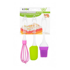 Set 3 accesorii bucatarie , tel, spatula si pensula silicon