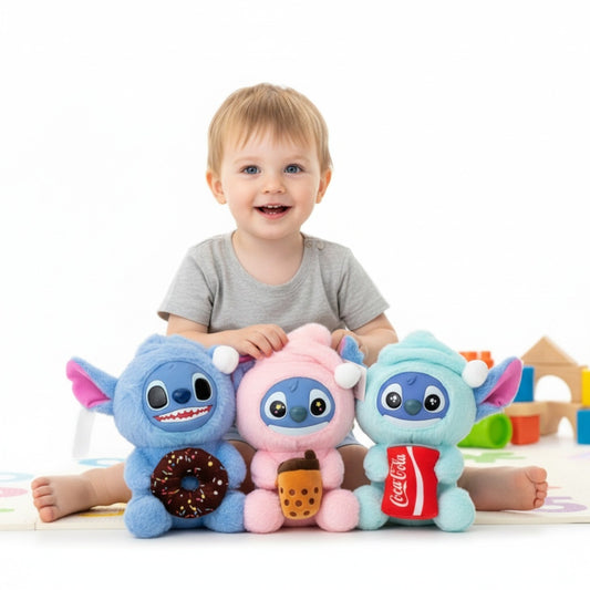 Set 3 Jucarii Plus Stil Animat 25 cm, Moi, Colorate, Cadou Copii