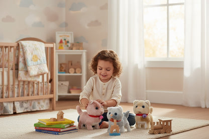 Set 3 Pisicute Interactiv , Plus Moale, Sunete si Mers, 19x12 cm, Modele Asortate