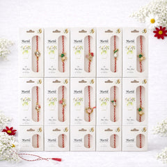 Set 30 Martisoare cu Snur Traditional si Charm Metalic, 1 Martie 11x6 cm