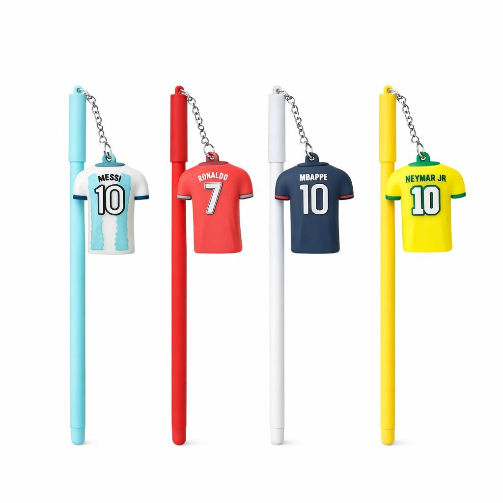 Set 30 pixuri cu gel și breloc tricou fotbal decorativ, model pentru copii, diverse culori