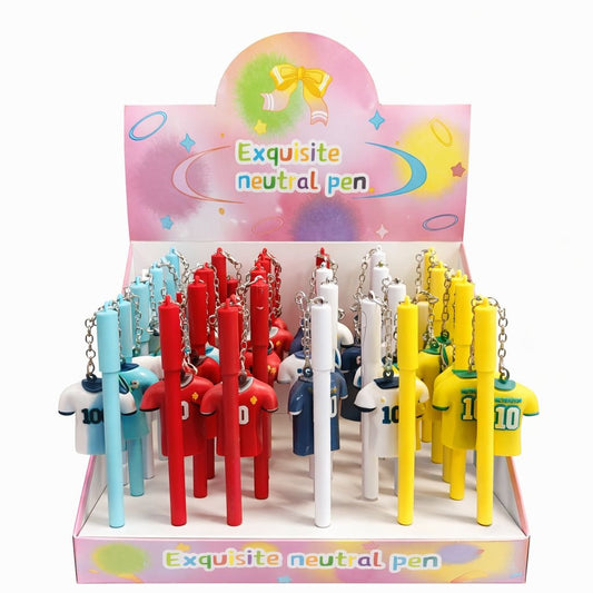 Set 30 pixuri cu gel și breloc tricou fotbal decorativ, model pentru copii, diverse culori