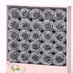 Set 30 trandafiri artificiali cu sclipici, argintiu, decor floral elegant