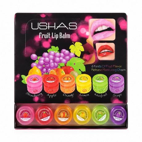 Set 36 Balsam de Buze cu Arome Fructate USHAS – Hidratare Intensă, 6 Arome Delicioase