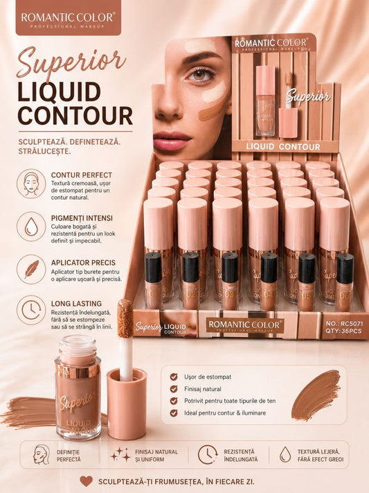 Set 36 Contur Lichid Romantic Color Superior – Contouring Profesional pentru Definire și Sculptare