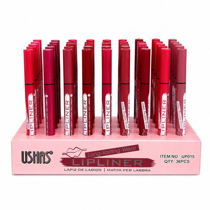 Set 36 Creioane de Buze USHAS Lipliner Long-Lasting Wear – Mix Culori, Rezistență Îndelungată