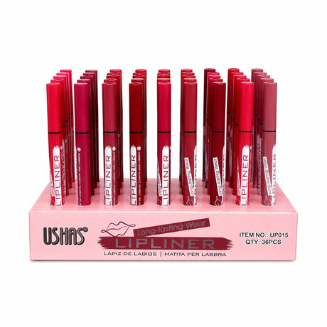 Set 36 Creioane de Buze USHAS Lipliner Long-Lasting Wear – Mix Culori, Rezistență Îndelungată