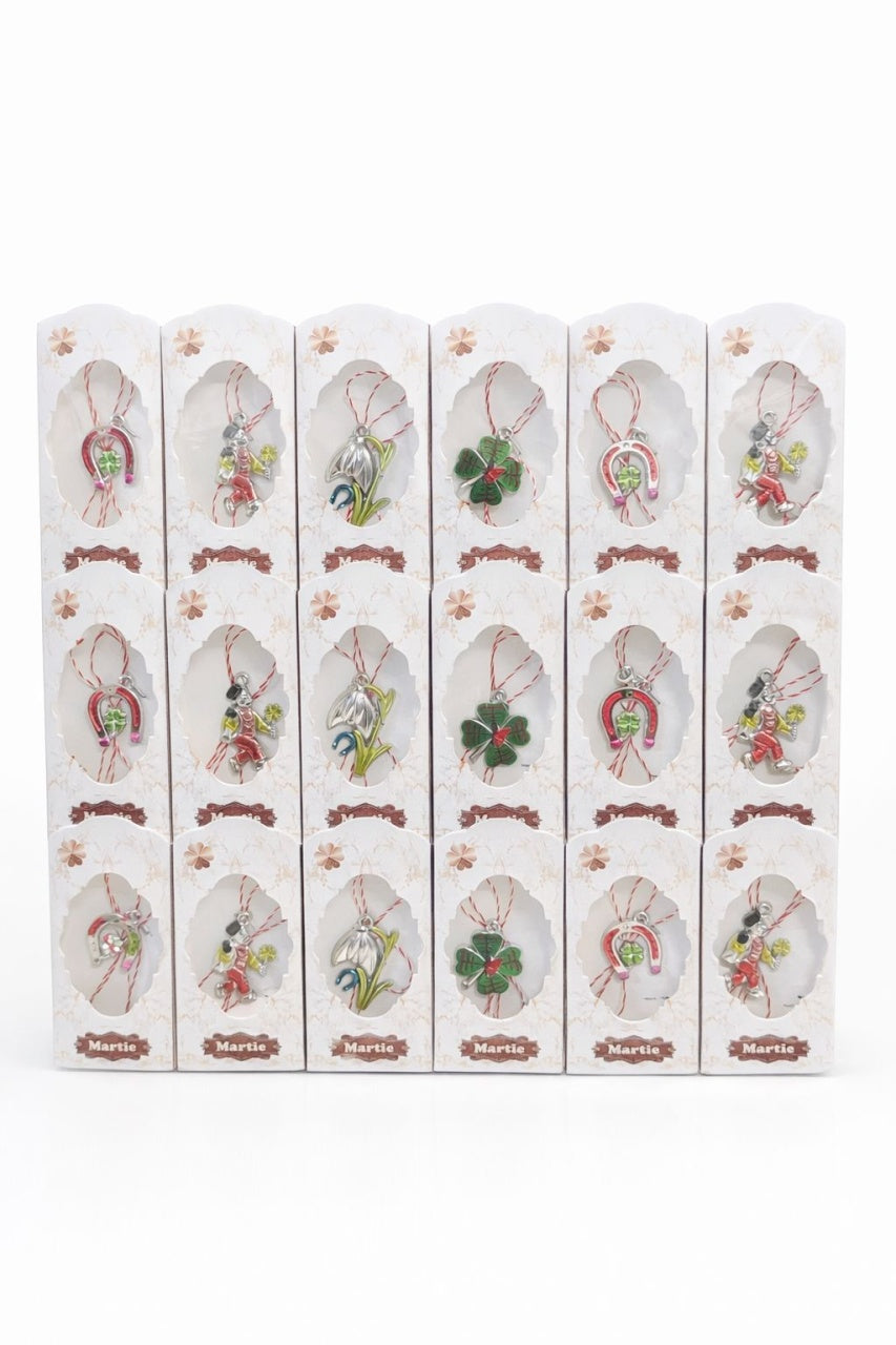 Set 36 Martisoare clasice, 10x4 cm, modele mixte Flori Animale Cosar, Cadou 1 Martie
