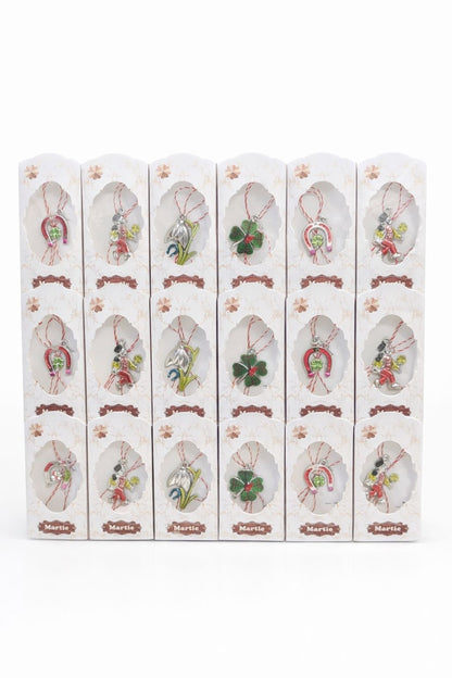 Set 36 Martisoare clasice, 10x4 cm, modele mixte Flori Animale Cosar, Cadou 1 Martie