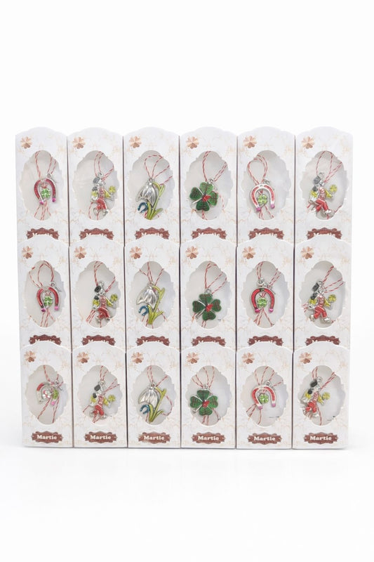 Set 36 Martisoare clasice, 10x4 cm, modele mixte Flori Animale Cosar, Cadou 1 Martie