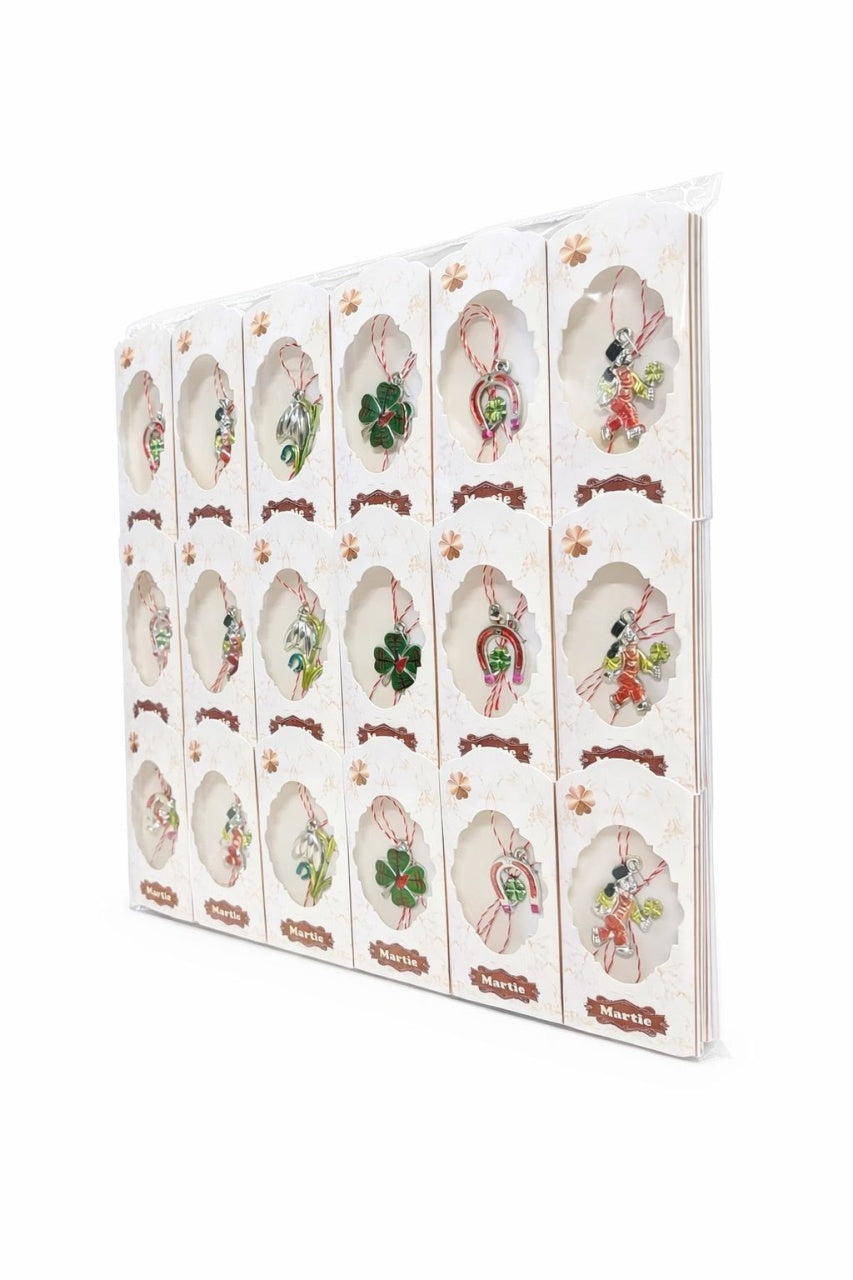 Set 36 Martisoare clasice, 10x4 cm, modele mixte Flori Animale Cosar, Cadou 1 Martie