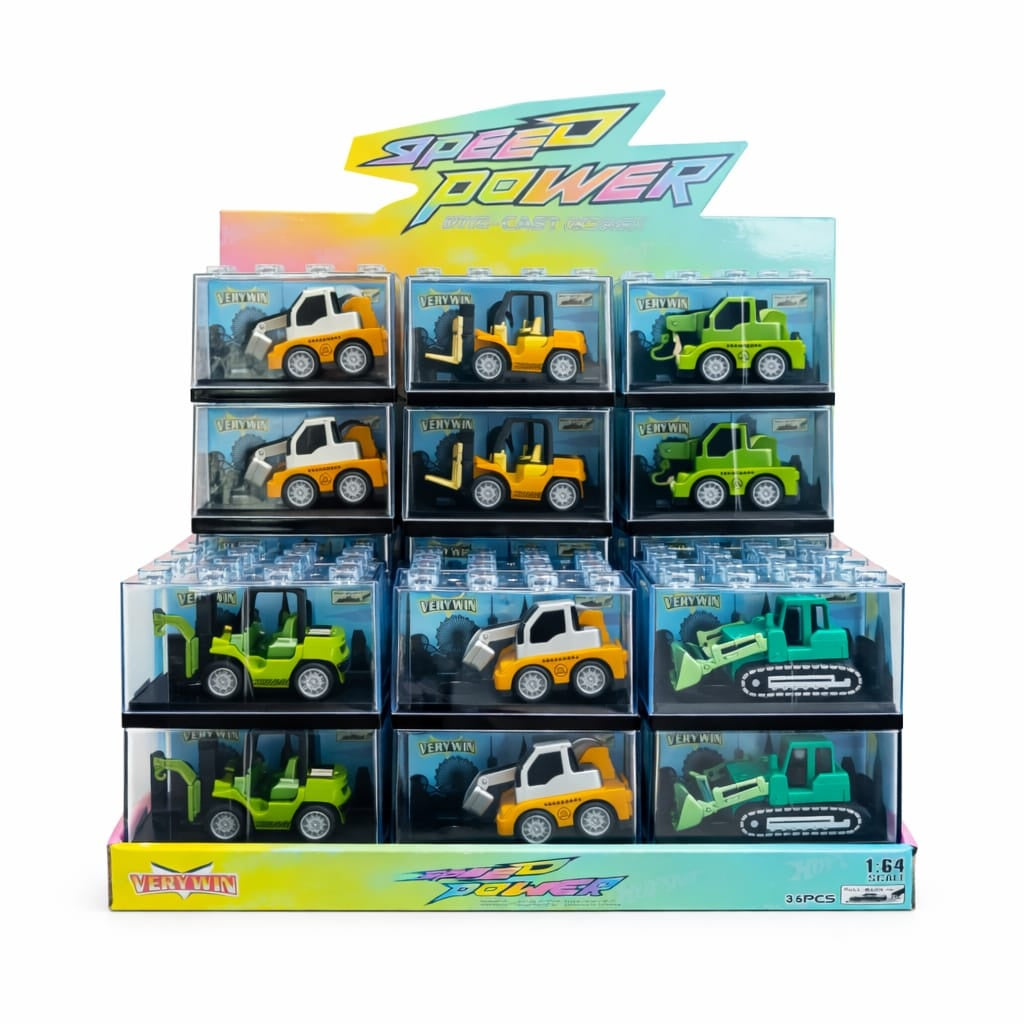 Set 36 Mașinuță metalică die-cast NewQida 1:64, material aliaj, diverse culori