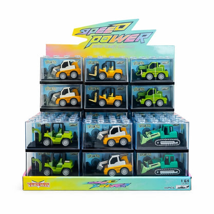Set 36 Mașinuță metalică die-cast NewQida 1:64, material aliaj, diverse culori