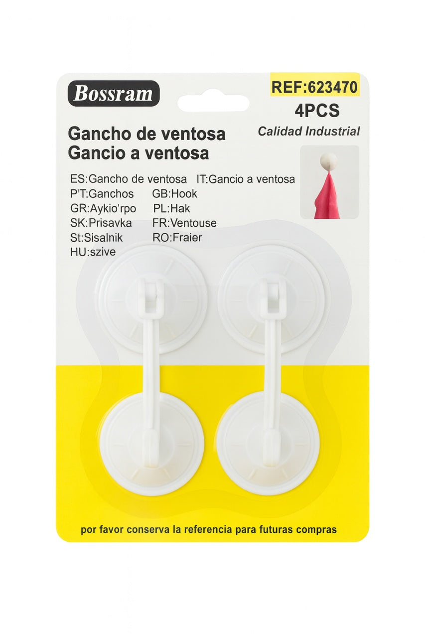 Set 4 Carlige cu Ventuza Bossram , Suport Universal pentru Agatare, Calitate Industriala