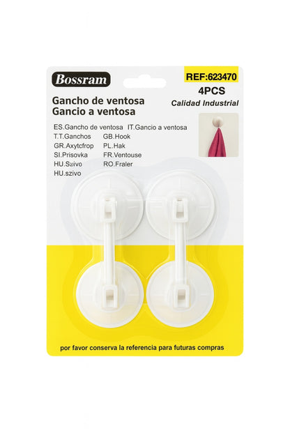 Set 4 Carlige cu Ventuza Bossram , Suport Universal pentru Agatare, Calitate Industriala