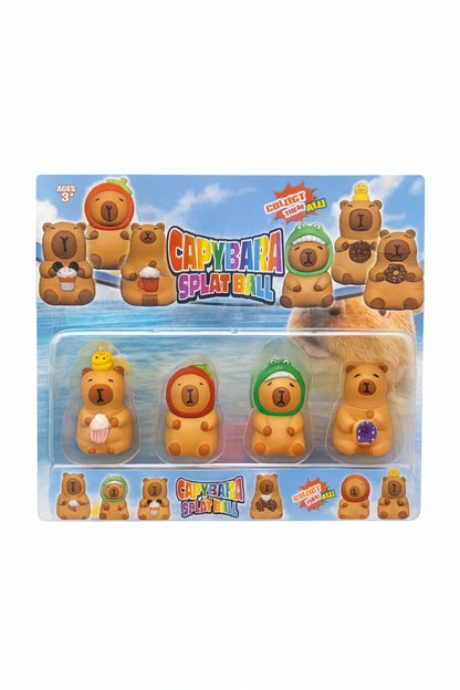 Set 4 Figurine Capybara Splat , Jucarii moi, haioase si colorate , 30x25 cm