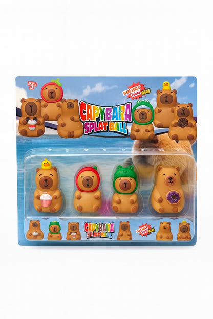 Set 4 Figurine Capybara Splat , Jucarii moi, haioase si colorate , 30x25 cm