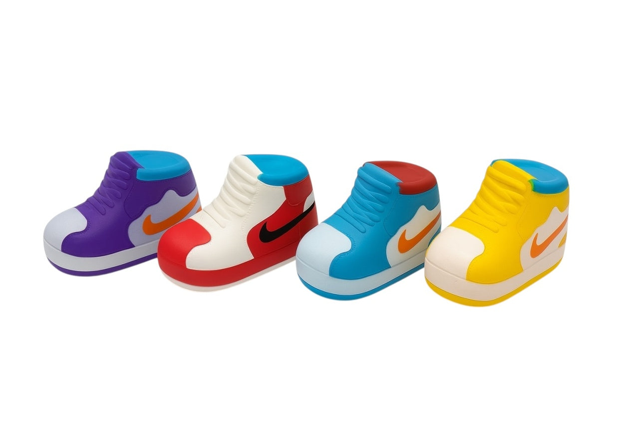 Set 4 jucarii antistres Sneaker Squishy , pantofi moi, mari, colorati, super relaxanti