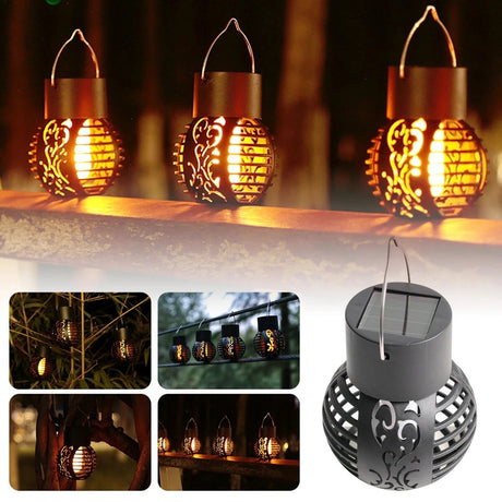 Set 4 Lămpi Solare de Grădină LED din Metal Negru, Design Modern