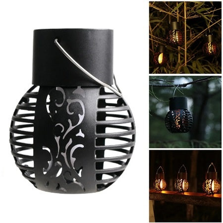 Set 4 Lămpi Solare de Grădină LED din Metal Negru, Design Modern
