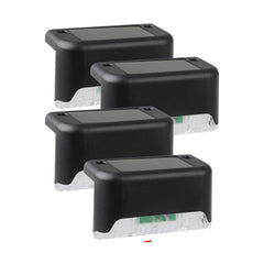 Set 4 Lămpi Solare pentru Exterior, montare trepte sau perete, LED, Negru