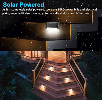 Set 4 Lămpi Solare pentru Exterior, montare trepte sau perete, LED, Negru