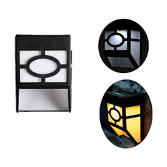 Set 4 lumini solare LED pentru gard, plastic negru, exterior