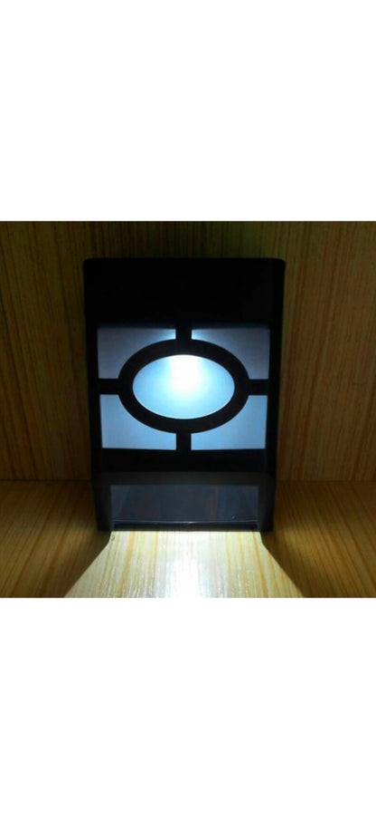 Set 4 lumini solare LED pentru gard, plastic negru, exterior