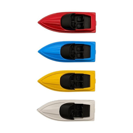 Set 4 Mini Barci Viteza Plastic Pull-Back , Jucarie Copii Piscina Baie Diverse Culori