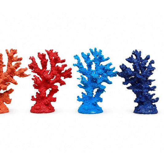 Set 4 Suveniruri Decorative Coral Marin – Ornamente Nautice în Culori Asortate