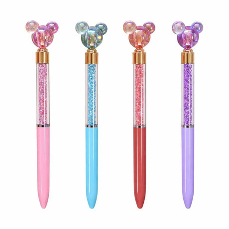Set 48 cristale și cap figurină tip urs, design colorat, stil elegant, diverse culori