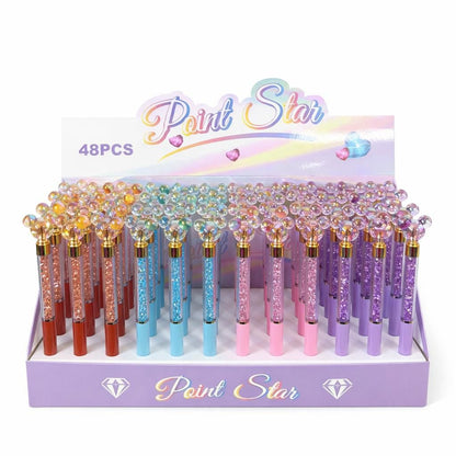 Set 48 cristale și cap figurină tip urs, design colorat, stil elegant, diverse culori