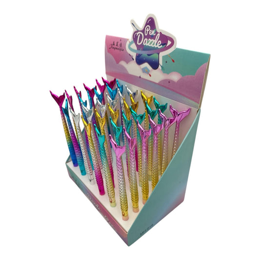 Set 48 Pix cu Gel Sirena – Design Magic si Scriere Cursiva, Ideal pentru Scoala